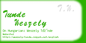 tunde weszely business card